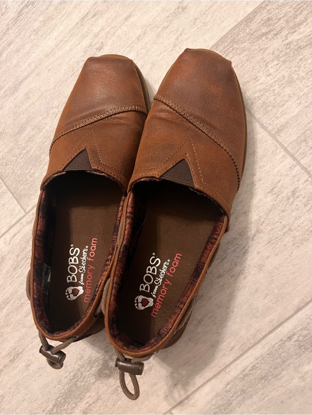 Ladies Leather Bobs from Sketchers Memory Foam - Size 7.5